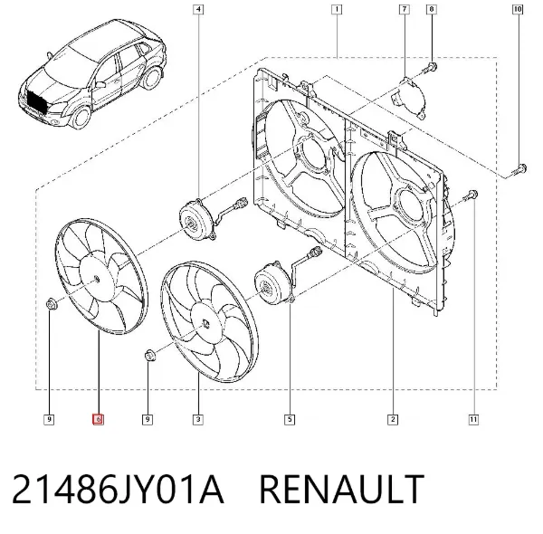 Motor ventilador del radiador 21486JY01A Renault (RVI)
