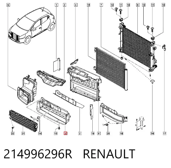 Persiana de admisión de aire 214996296R Renault (RVI)