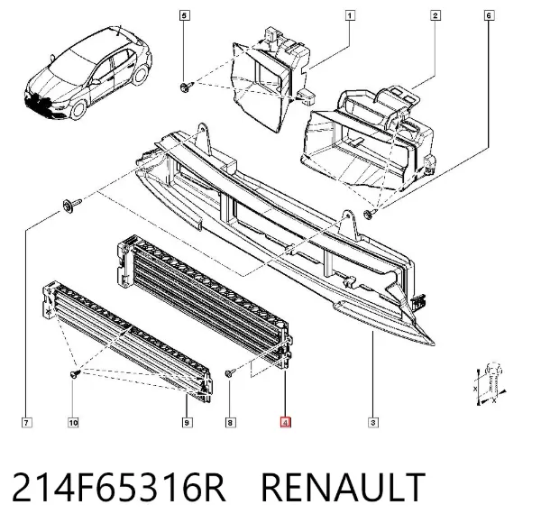 Persiana de admisión de aire 214F65316R Renault (RVI)
