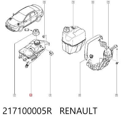 Depósito de expansión del sistema de refrigeración RENAULT 217100005R