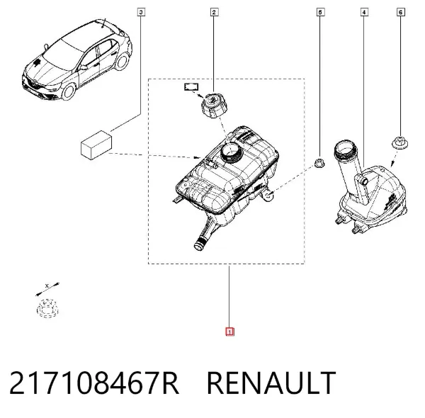 Vaso de expansión 217108467R Renault (RVI)