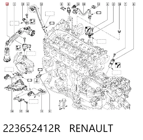 Sensor de presión de sobrealimentación 223652412R Renault (RVI)