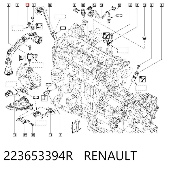 Sensor de presión del colector de admisión 223653394R Renault (RVI)