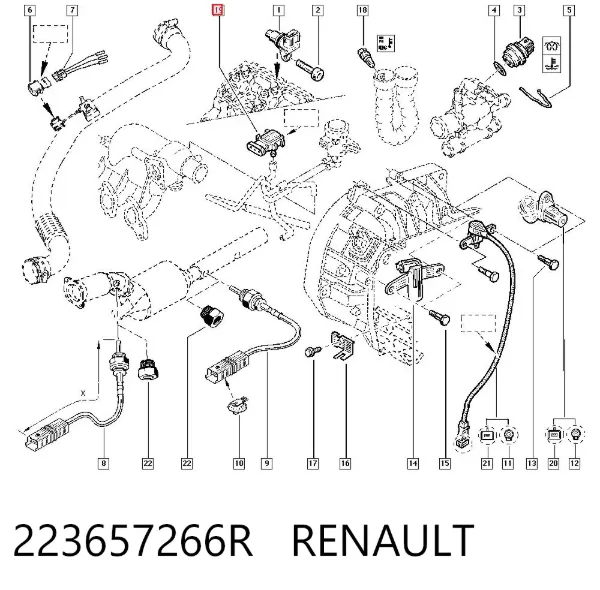 Sensor de presión de sobrealimentación 223657266R Renault (RVI)