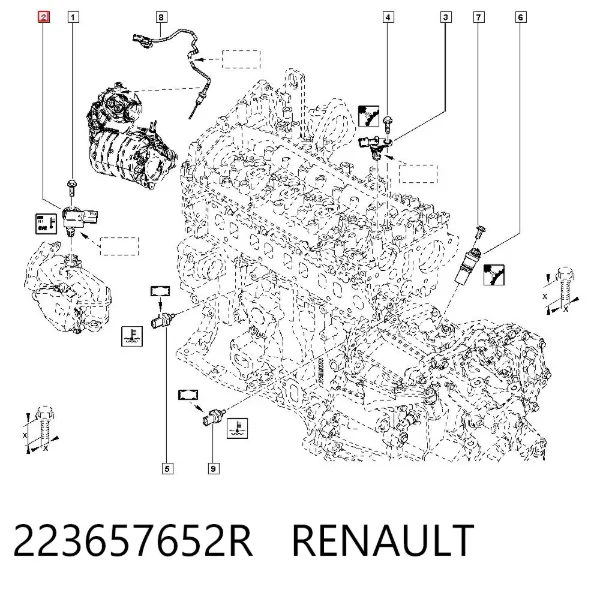 Sensor de presión del colector de admisión 223657652R Renault (RVI)