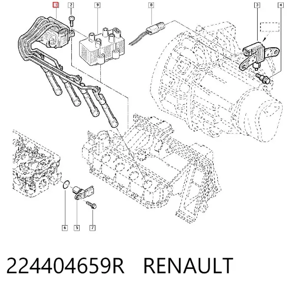 Cables de bujías 224404659R Renault (RVI)