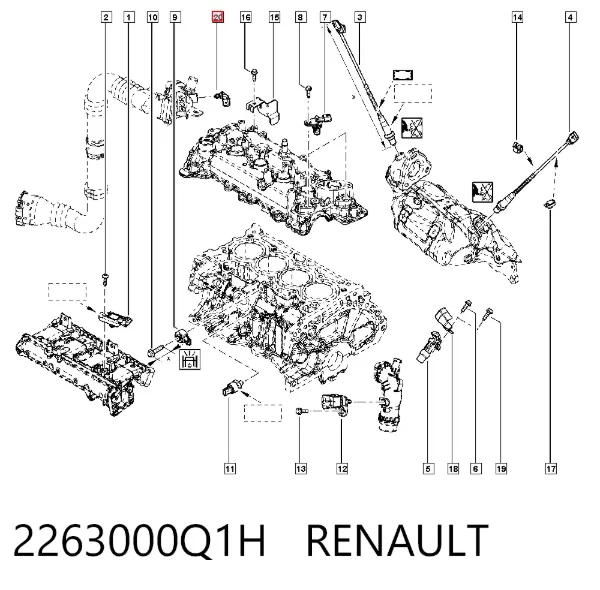 Sensor de temperatura del aire de admisión 2263000Q1H Renault (RVI)