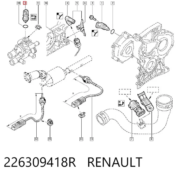 Sensor de temperatura 226309418R Renault (RVI)