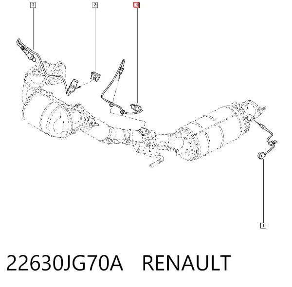 Sensor de temperatura de gases de escape antes del filtro de partículas 22630JG70A Renault (RVI)