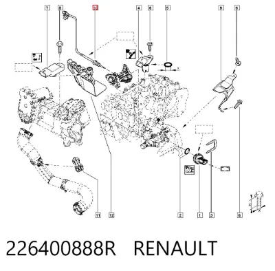 Sensor de temperatura de gases de escape antes de la turbina RENAULT 226400888R
