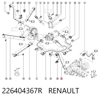 Sensor de temperatura de gases de escape antes de la turbina RENAULT 226404367R