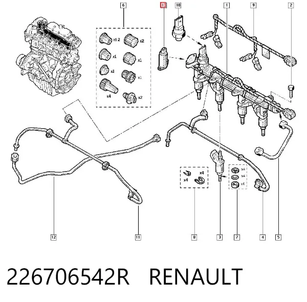 Regulador de presión de combustible 226706542R Renault (RVI)