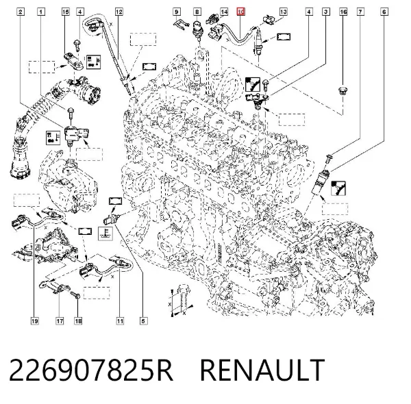Sonda lambda de oxígeno posterior al catalizador 226907825R Renault (RVI)
