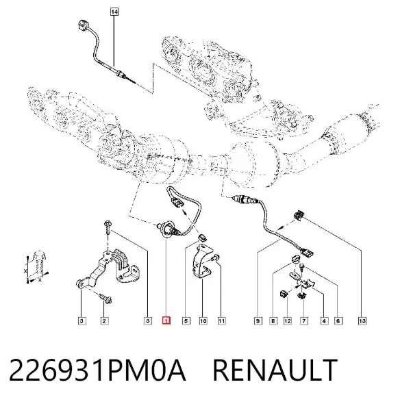 Sensor de oxígeno previo al catalizador 226931PM0A Renault (RVI)