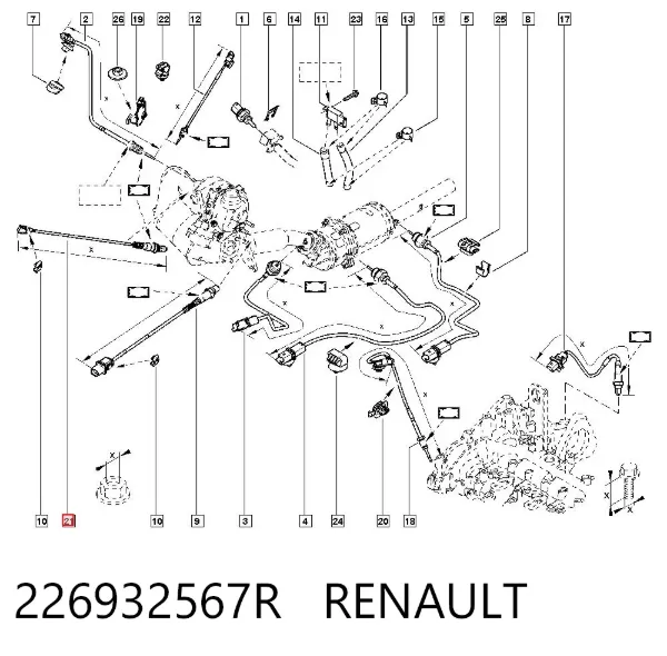 Sensor de oxígeno previo al catalizador 226932567R Renault (RVI)