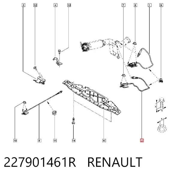 Sensor de óxidos de nitrógeno NOx trasero 227901461R Renault (RVI)