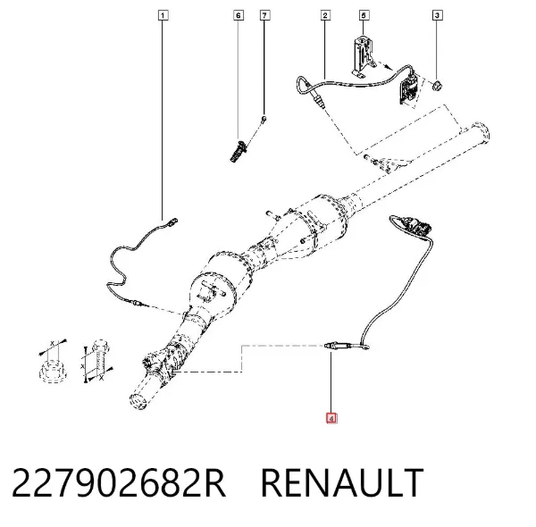 Sensor de óxidos de nitrógeno NOx delantero 227902682R Renault (RVI)