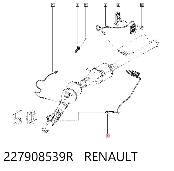 Sensor de óxidos de nitrógeno NOx delantero 227908539R Renault (RVI)