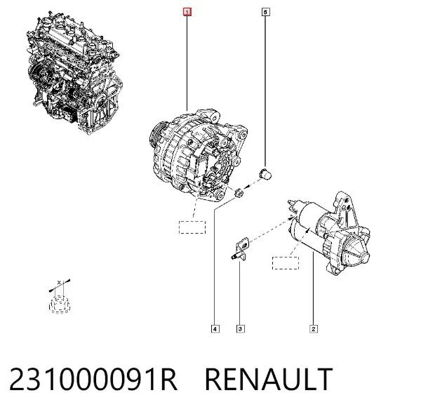 Alternador 231000091R Renault (RVI)