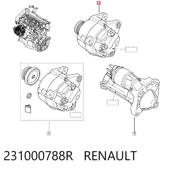 Alternador 231000788R Renault (RVI)