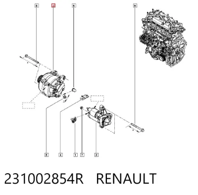 Alternador RENAULT 231002854R