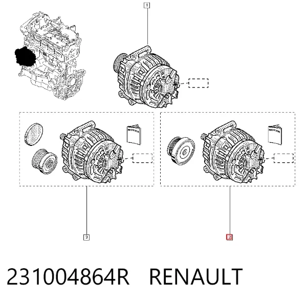 Alternador 231004864R Renault (RVI)