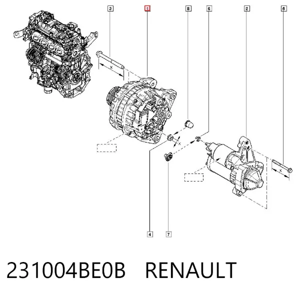 Alternador 231004BE0B Renault (RVI)