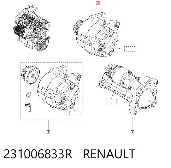 Alternador 231006833R Renault (RVI)