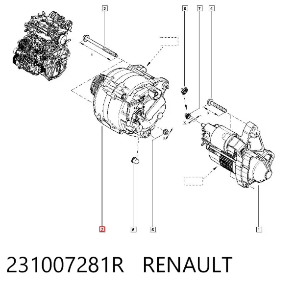Alternador 231007281R Renault (RVI)