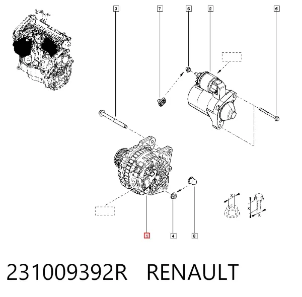 Alternador 231009392R Renault (RVI)