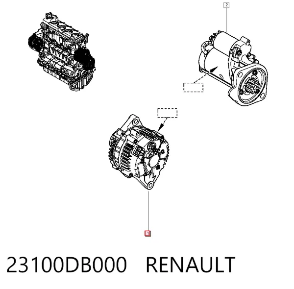 Alternador 23100DB000 Renault (RVI)