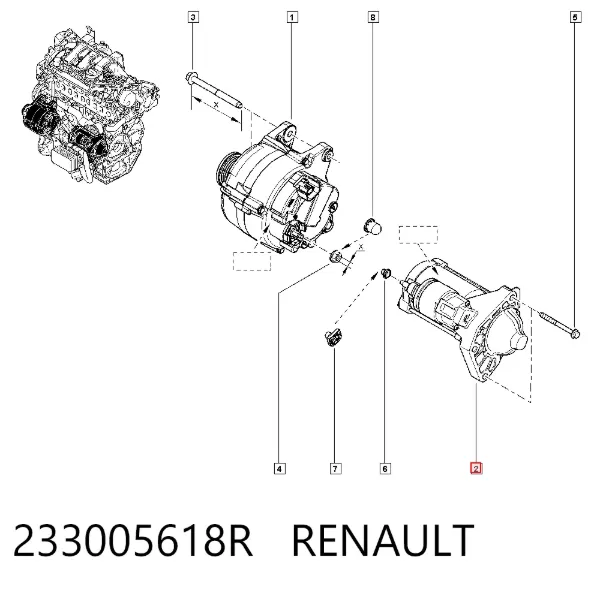 Motor de arranque 233005618R Renault (RVI)