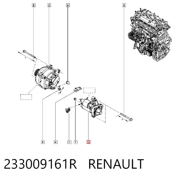 Motor de arranque 233009161R Renault (RVI)