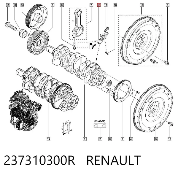 Sensor de cigüeñal 237310300R Renault (RVI)