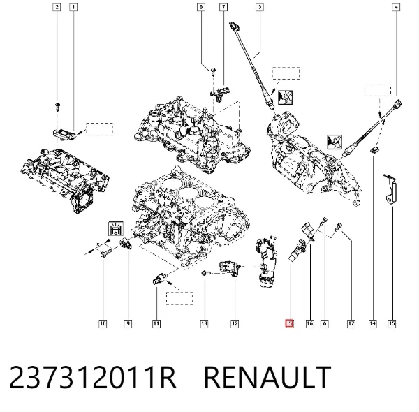 Sensor de cigüeñal 237312011R Renault (RVI)