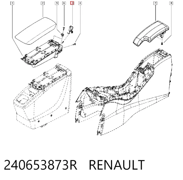 Consola central del panel de control 240653873R Renault (RVI)