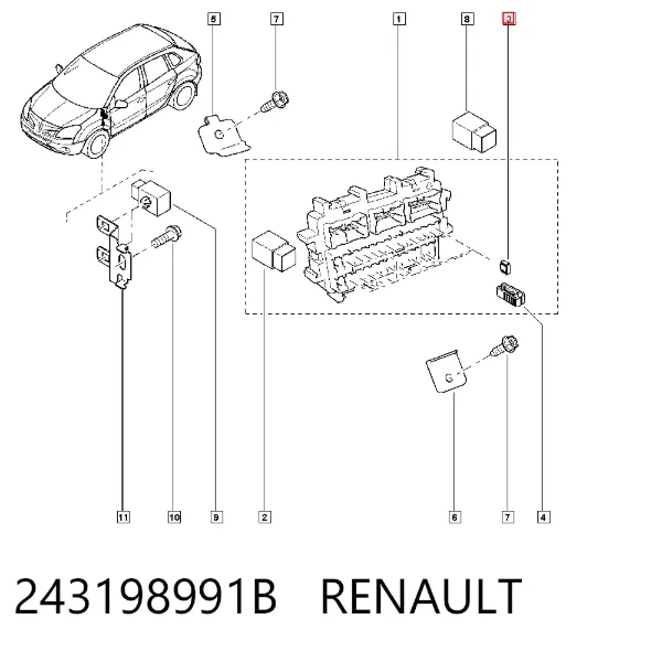 Fusibles 243198991B Renault (RVI)