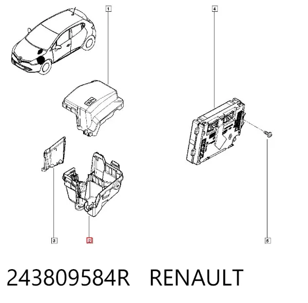 Carcasa de la caja de fusibles 243809584R Renault (RVI)