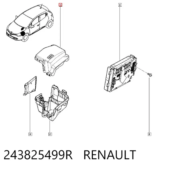 Tapa de la caja de fusibles 243825499R Renault (RVI)