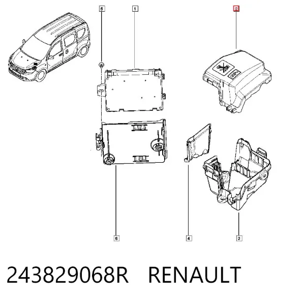 Cubierta de la carcasa de la ECU del motor 243829068R Renault (RVI)