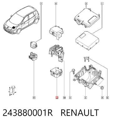 Carcasa de la caja de fusibles RENAULT 243880001R