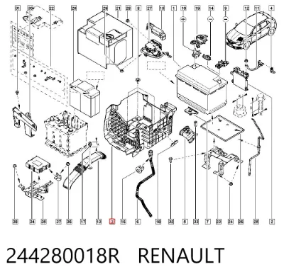 Bandeja de la batería RENAULT 244280018R