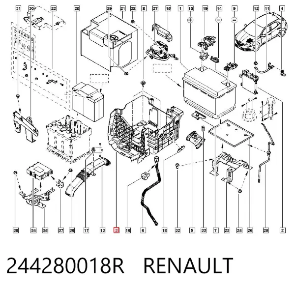 Bandeja de la batería 244280018R Renault (RVI)