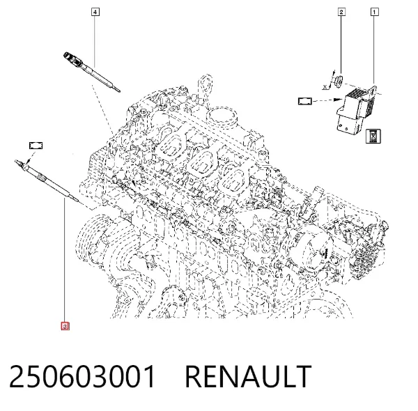Bujía de precalentamiento 250603001 Renault (RVI)