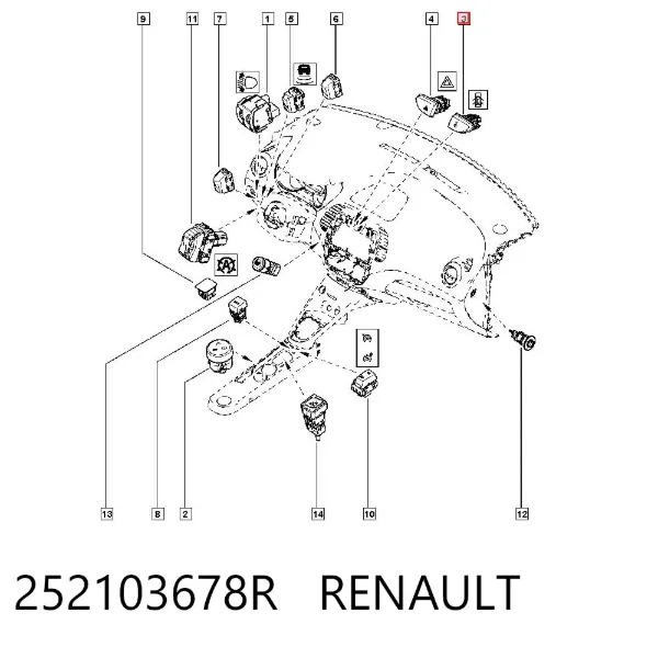 Botón de bloqueo de puertas 252103678R Renault (RVI)