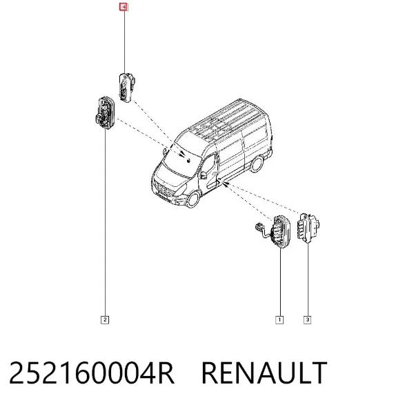 Sensor, interruptor, contacto de puerta  252160004R Renault (RVI)