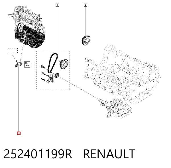 Sensor de presión de aceite 252401199R Renault (RVI)