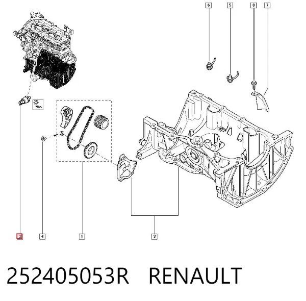 Sensor de presión de aceite 252405053R Renault (RVI)