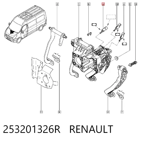 Interruptor de luz de freno 253201326R Renault (RVI)