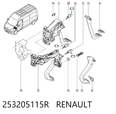 Interruptor de luz de freno RENAULT 253205115R